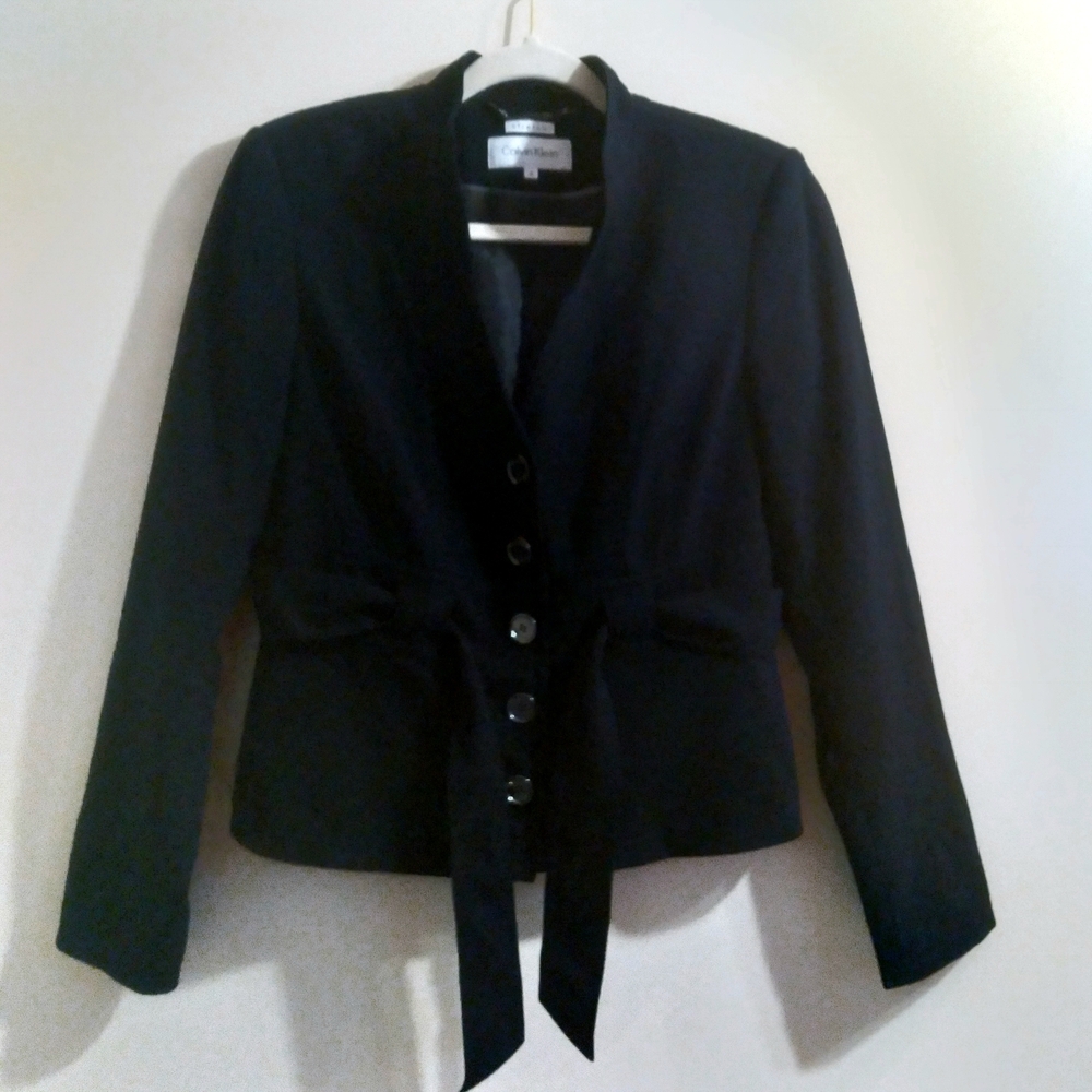 Calvin‎ Klein Classic Black Women's Minimalist Closet Staple Office Blazer